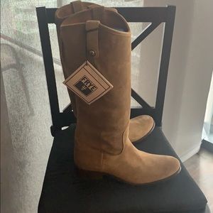 Frye Melissa Tan Suede button boot